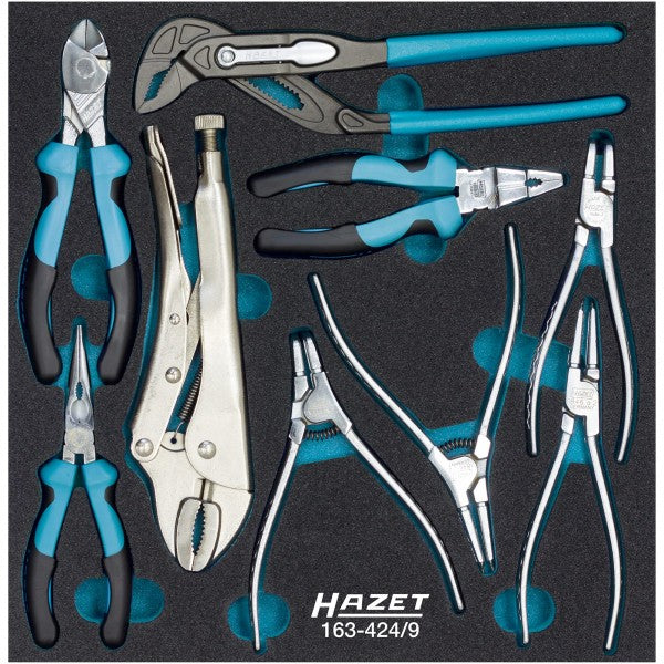 Hazet 9 Pce Pliers Set 163-424/9 Modular Insert Tray
