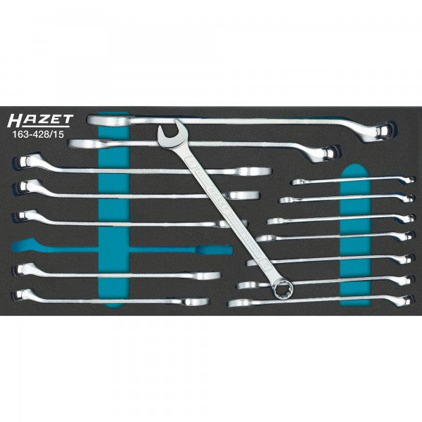 Hazet 15 Pce Metric Combination Wrench Set 163-428/15 Modular Insert Tray