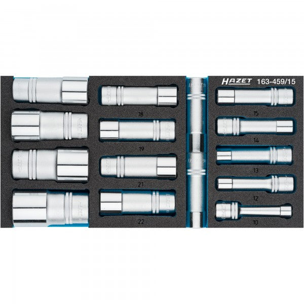 Hazet 15 Pce Socket Set 163-459/15 Modular Insert Tray