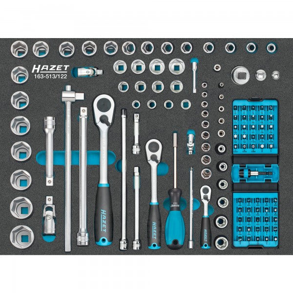 Hazet 122Pce Socket Set 163-513/122 Modular Insert Tray