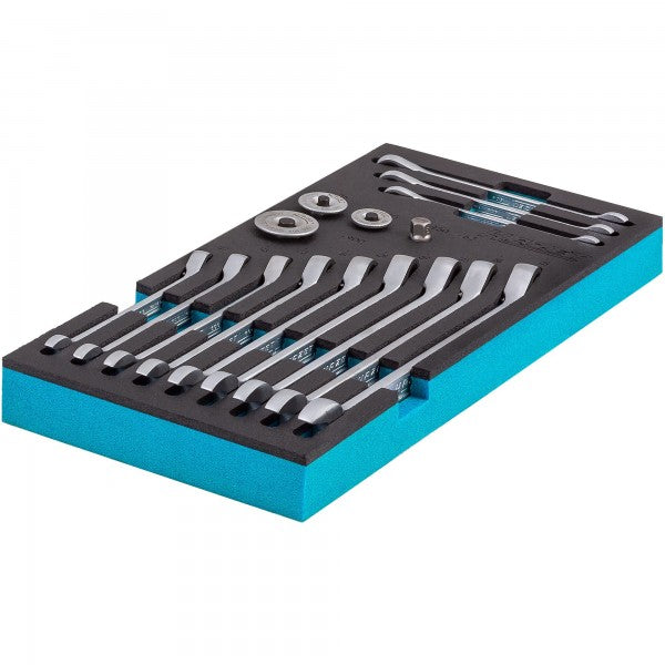 Hazet 16Pce Metric Ratcheting Combination Wrench Set 163-515/16 Modular Insert Tray