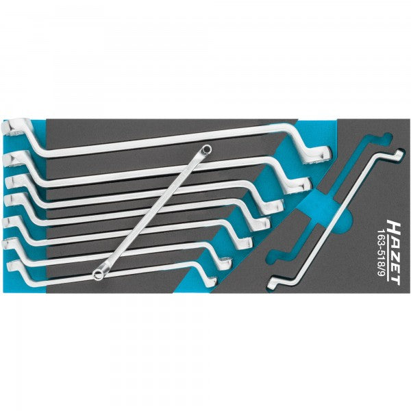 Hazet 9 Pce Metric Double Box-End Wrench Set 163-518/9 Modular Insert Tray