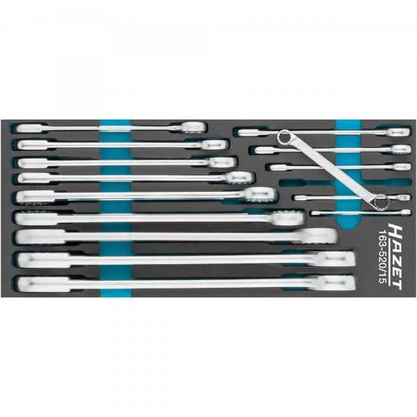 Hazet 15Pce Metric Double Box-End Wrench Set 163-520/15 Modular Insert Tray