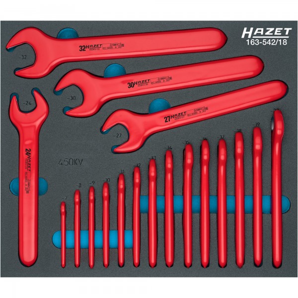 Hazet 18Pce VDE Open-End Wrench Set 163-542/18 7-32mm
