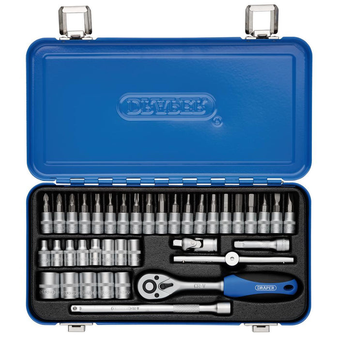 Draper Tools Metric Socket Set in Metal Case 1/4