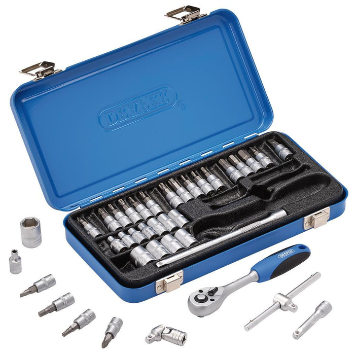 Draper Tools Metric Socket Set in Metal Case 1/4