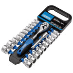 Draper Tools Combined MM/AF Socket and Ratchet Set 3/8