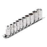 Draper Tools 1/4 Sq. Dr. Metric Sockets on Metal Rail (10 piece)