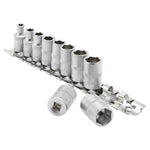 Draper Tools 1/4 Sq. Dr. Metric Sockets on Metal Rail (10 piece)