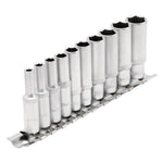 Draper Tools 1/4 Sq. Dr. Metric Deep Sockets on Metal Rail (10 piece)