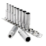 Draper Tools 1/4 Sq. Dr. Metric Deep Sockets on Metal Rail (10 piece)