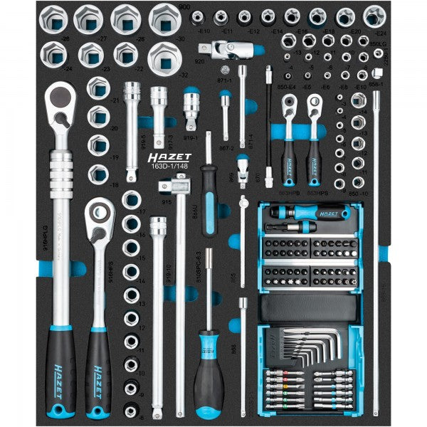 Hazet 148Pce Socket Set 163D-1/148 Modular Insert Tray