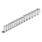 Draper Expert HI-TORQ® Metric Socket Set on a Metal Rail, 3/8