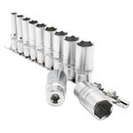 Draper Tools 3/8 Sq. Dr. Imperial Deep Socket Set on Metal Rail (11 Piece)