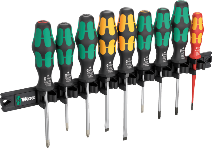 Wera 9650 Magnetic Rail Kraftform Kraftform Screwdriver Set 9 Piece 051012