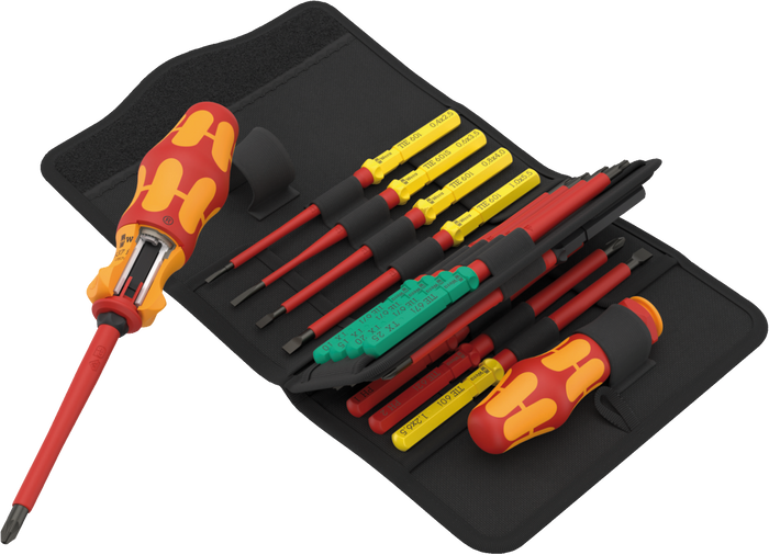 Wera 17 Piece Kraftform Kompakt VDE with Ratchet Function 17 RA 1 006618
