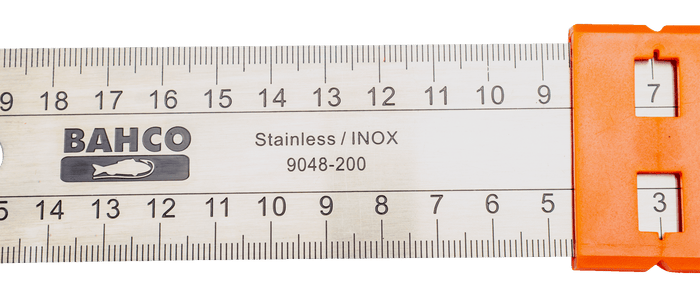Bahco 9048-300 Carpenter's Square with Stainless Steel Blade and Sliding Marker