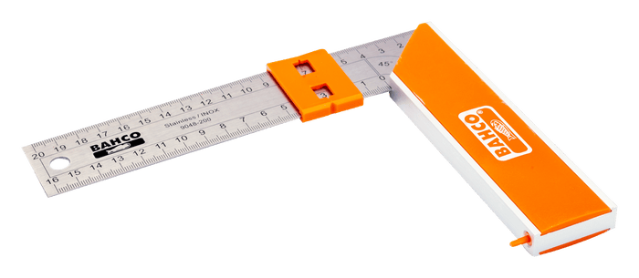 Bahco 9048-300 Carpenter's Square with Stainless Steel Blade and Sliding Marker