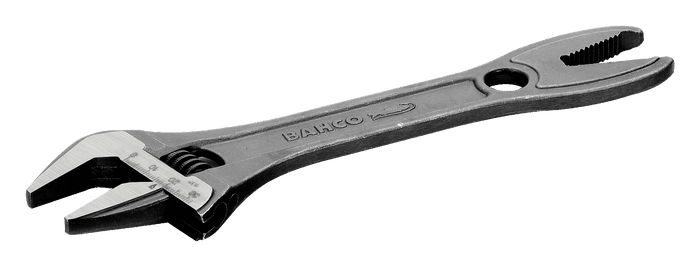 Bahco Wide Jaw Adjustable Wrench (Serrated Pipe Jaws / Phosphate Finish) 209mm/8in