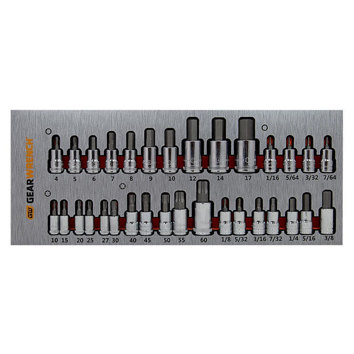 Gearwrench 32 Piece 1/4”, 3/8” & 1/2” Drive Hex and Torx® Bit Set in EVA Tray 83994