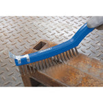 Draper Tools 3 Row Stainless Steel Wire Scratch Brush with Scraper 350mm 17180