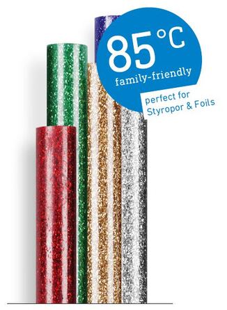 Steinel Glitter Glue Sticks 85°C 7mm Low Temp 16 Sticks 96G 084639