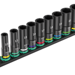 Wera 9660 Magnetic Rail B Impaktor Deep 1 Socket Set, 3/8