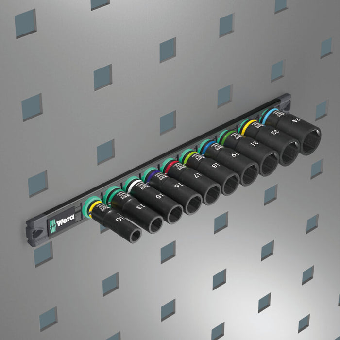 Wera 9660 Magnetic Rail B Impaktor Deep 1 Socket Set, 3/8