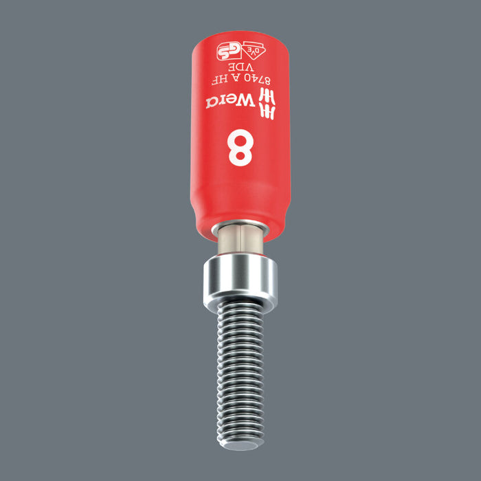 Wera 8740 A VDE HF Zyklop Bit Socket 1/4in Drive for Hex Socket Screws 8mm