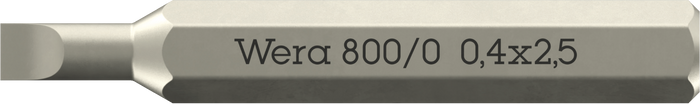 Wera 800 Micro Slotted Bit 0.40 x 2.5 x 30mm