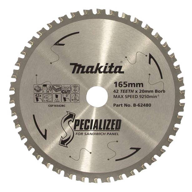 Makita 165mm x 20mm x 42T Cool Room Panel TCT Saw Blade