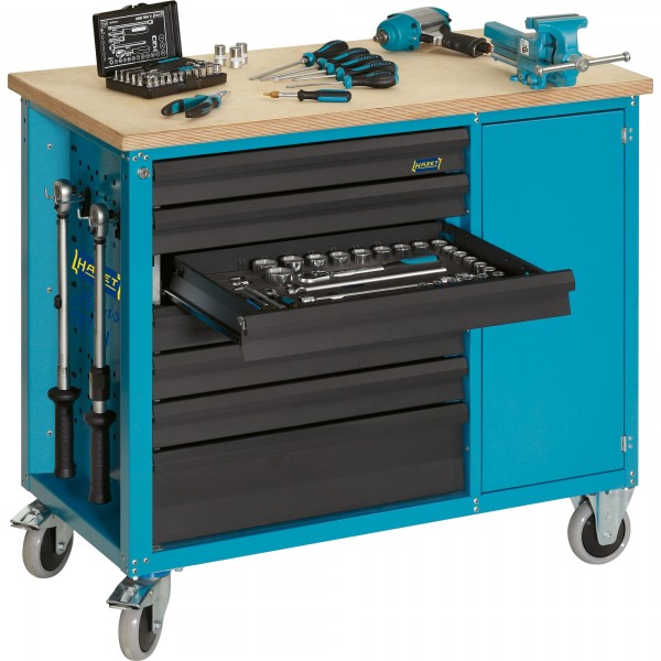 Hazet 169Pce 7 Drawer Mobile Work Bench With Tool Assortment 177W-7/169 ...