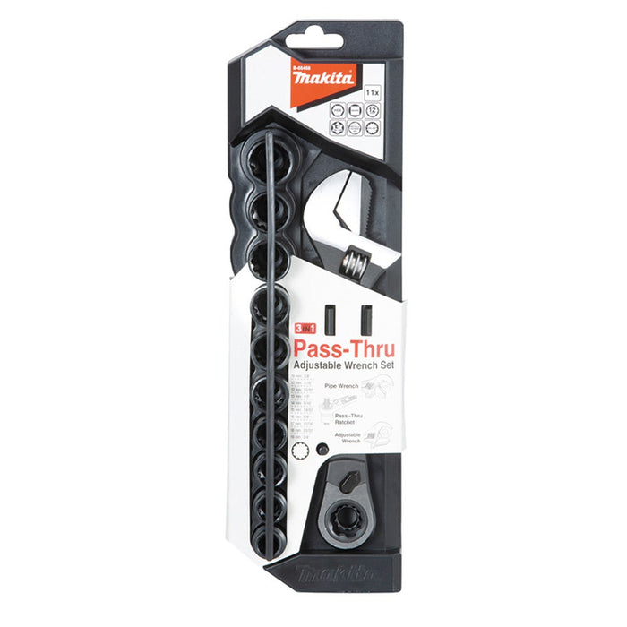 Makita Pass Thru Adjustable Wrench Set 11 Piece B-65458