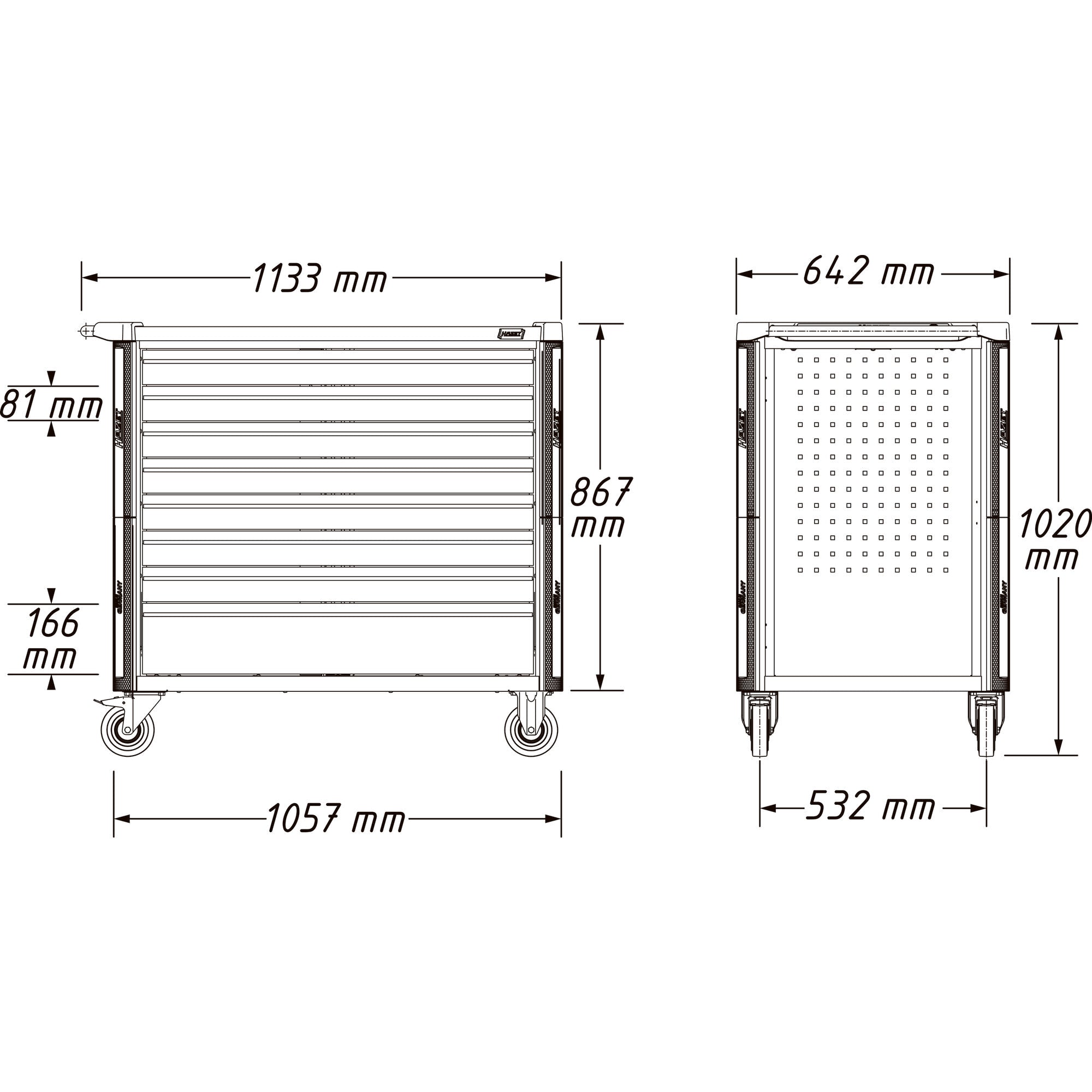 Hazet 8 Drawer Tool Trolley Assistent 179NXXL-8D For Sale Online