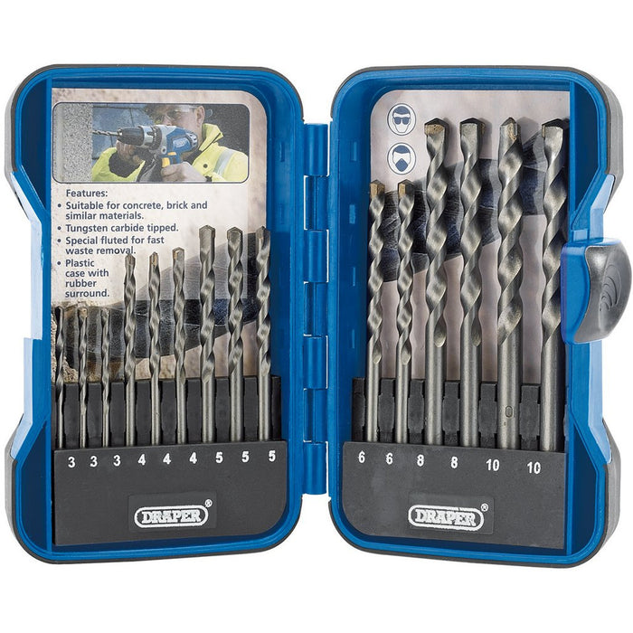 Draper Tools TCT Masonry Drill Bit Set, 15 Pce