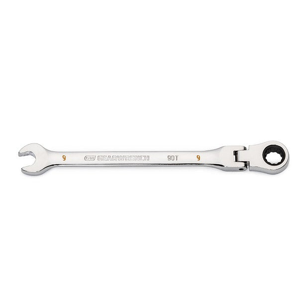 Gearwrench 9mm 90-Tooth 12 Point Flex Head Ratcheting Combination Spanner 86709