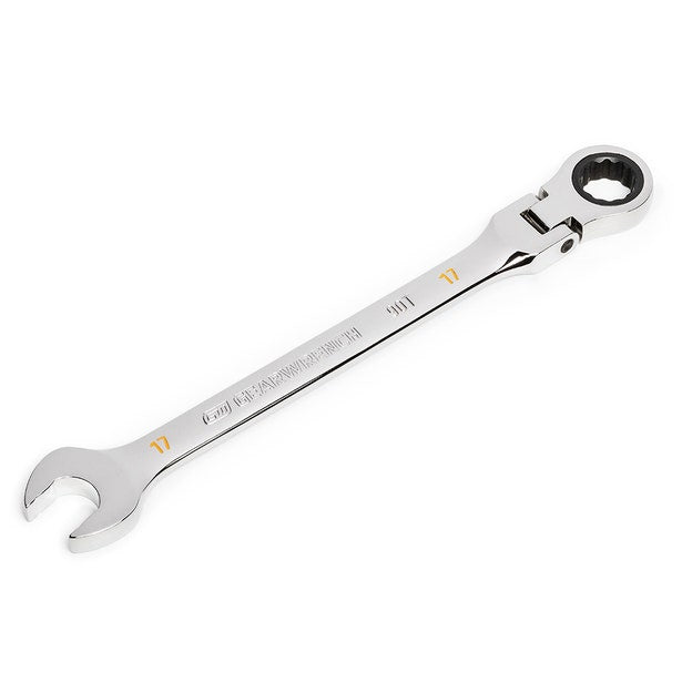Gearwrench 17mm 90-Tooth 12 Point Flex Head Ratcheting Combination Spanner 86717