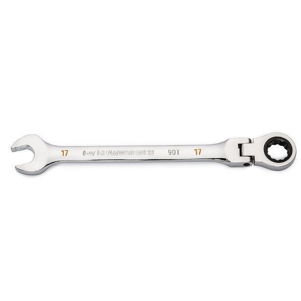 Gearwrench 17mm 90-Tooth 12 Point Flex Head Ratcheting Combination Spanner 86717