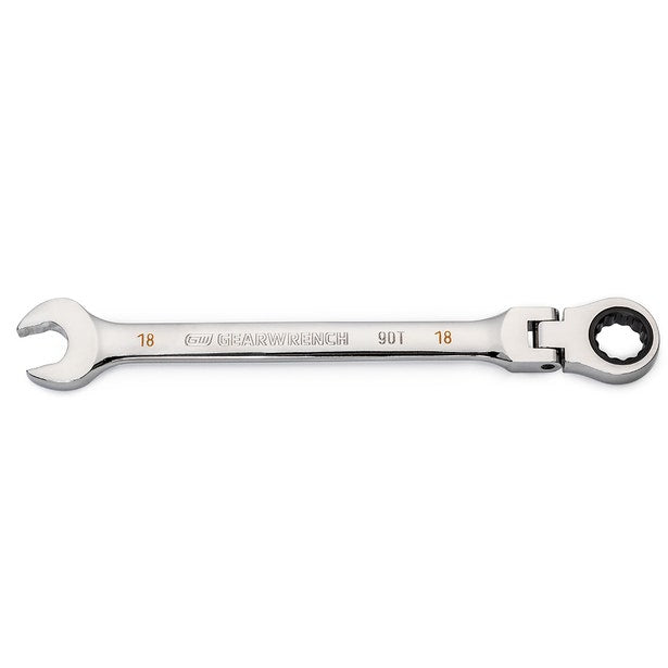 Gearwrench 18mm 90-Tooth 12 Point Flex Head Ratcheting Combination Spanner 86718
