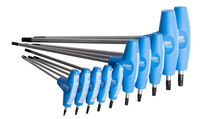 Unior Set of Torx Screwdrivers T-Handle in Carton Box TX6 - TX45, 10 Pce