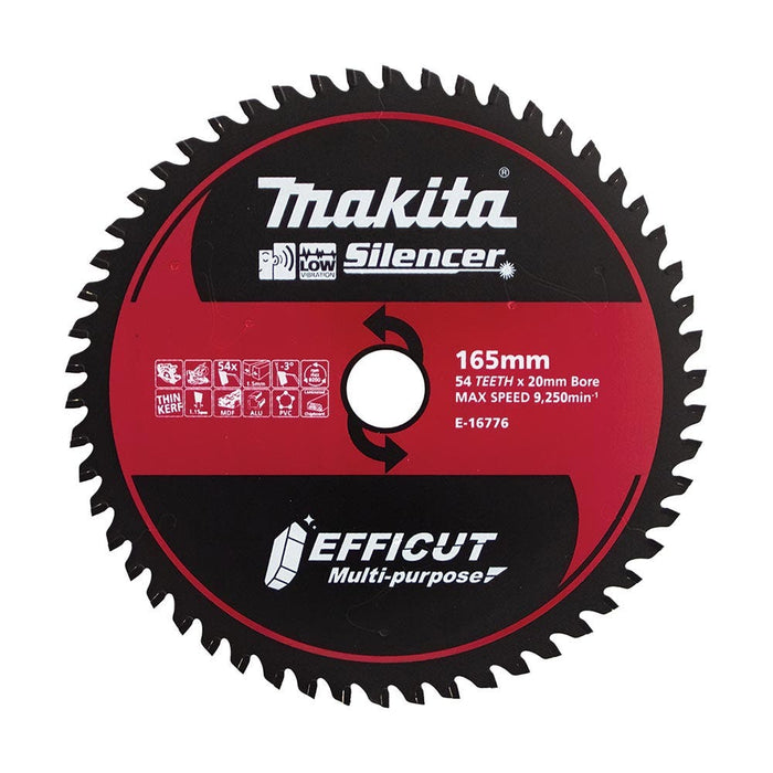 Makita 165mm 54T TCT Circular Saw Blade for Multi-Purpose Cutting - Multi-Material