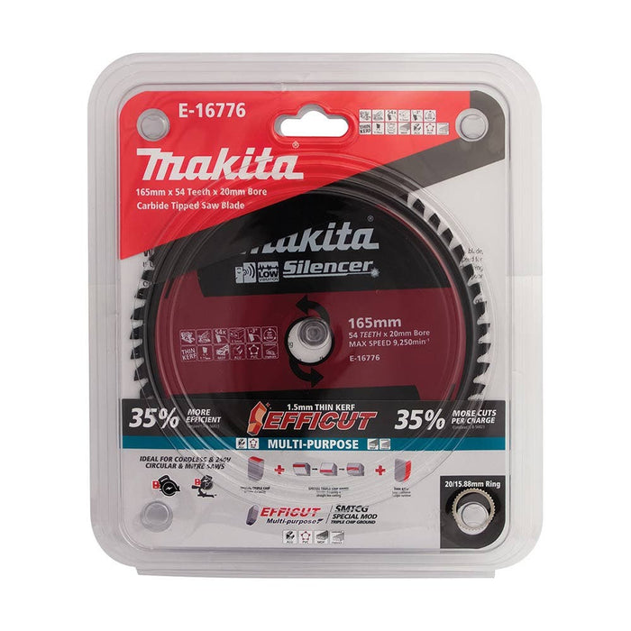 Makita 165mm 54T TCT Circular Saw Blade for Multi-Purpose Cutting - Multi-Material