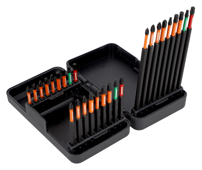 Bahco 1/4” Impact Torsion Bit Set for Phillips/TORX®/Robertson/Hex Head Screws 27 Pcs