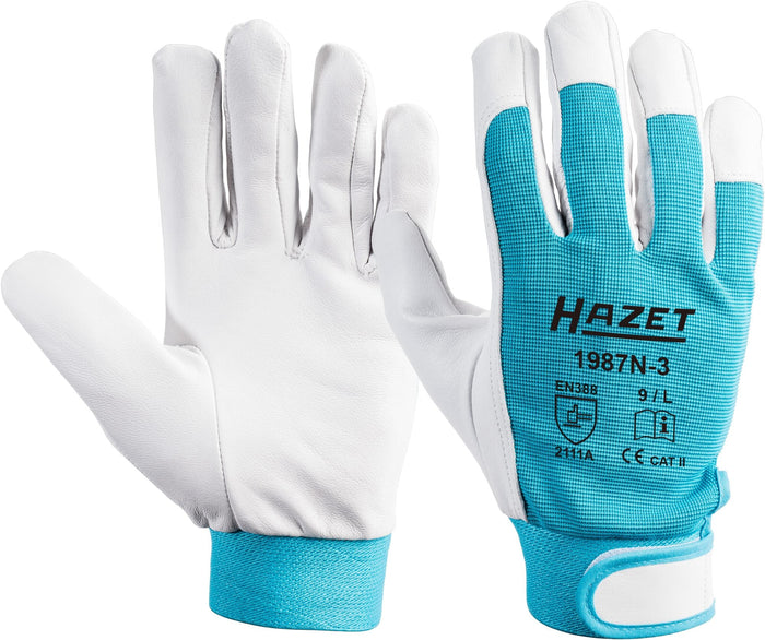 Hazet Working Gloves Genuine Leather 1987N-3