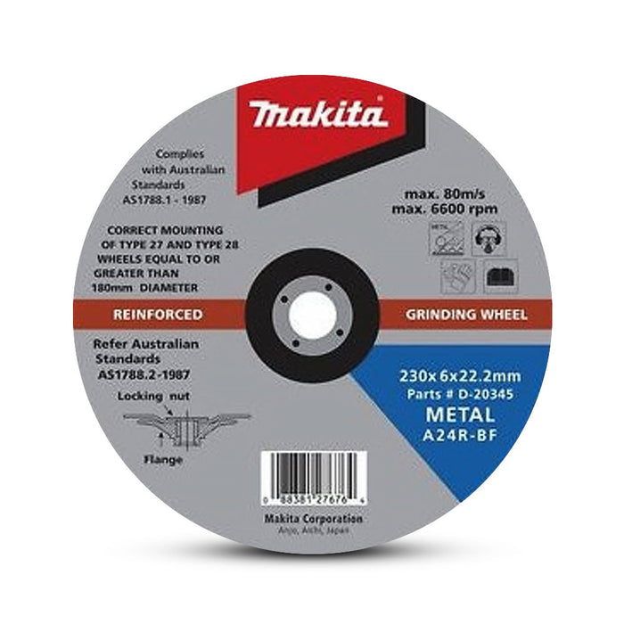 Makita 230 x 6 x 22.23mm D/C Met Grind Disc 5 Pk