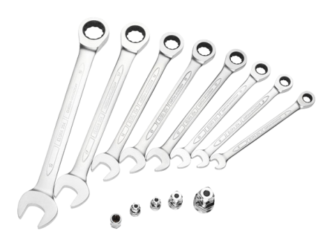 Elora Set-Combination Spanner with Ring Ratchet 8 Pce 204-S8M