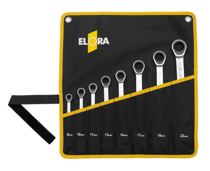 Elora 204-S8AFT Set Combination Spanner with Ring Ratchet Inch