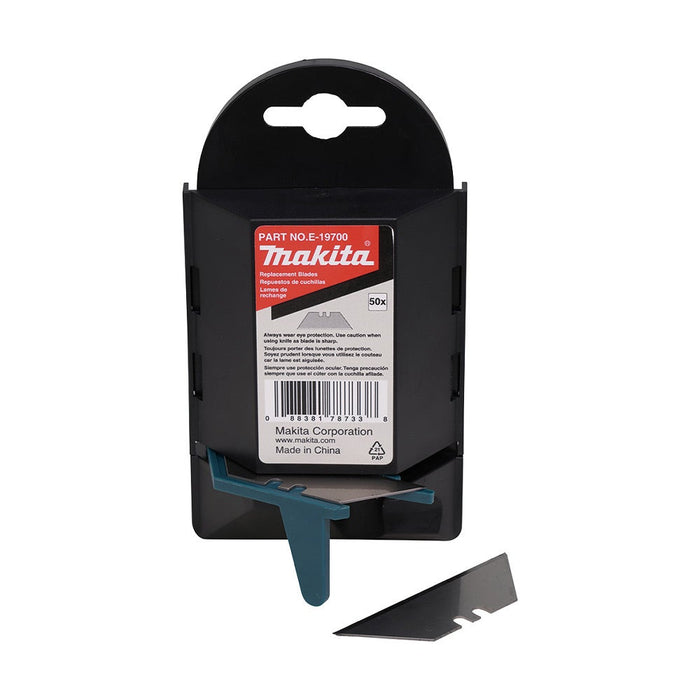 Makita Utility Knife Carbon Steel Blade Dispenser 50 Piece E-19700
