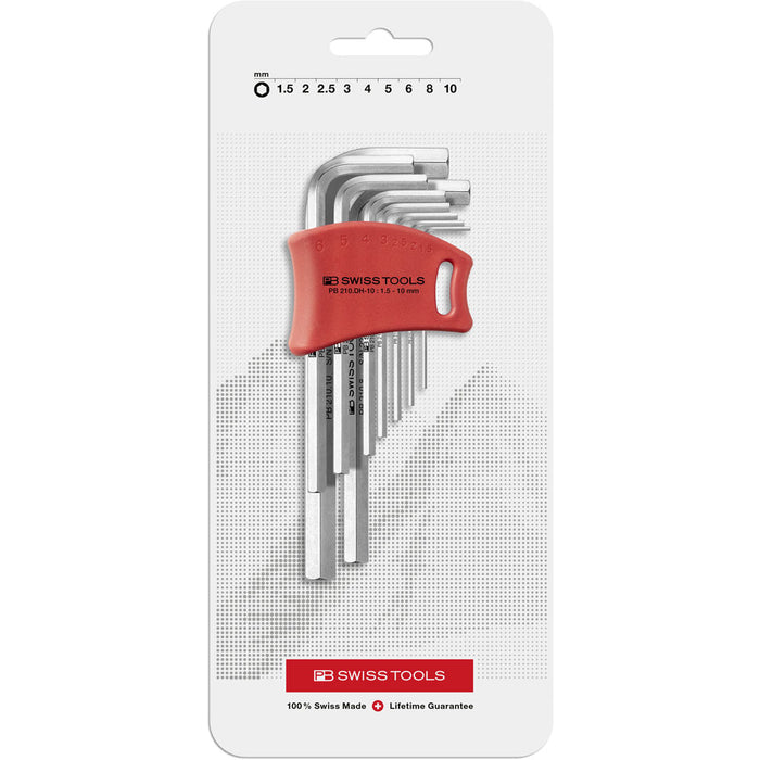 PB Swiss 9 Pce Metric Long Arm Hex Key L-Wrench Set (1.5-10mm)