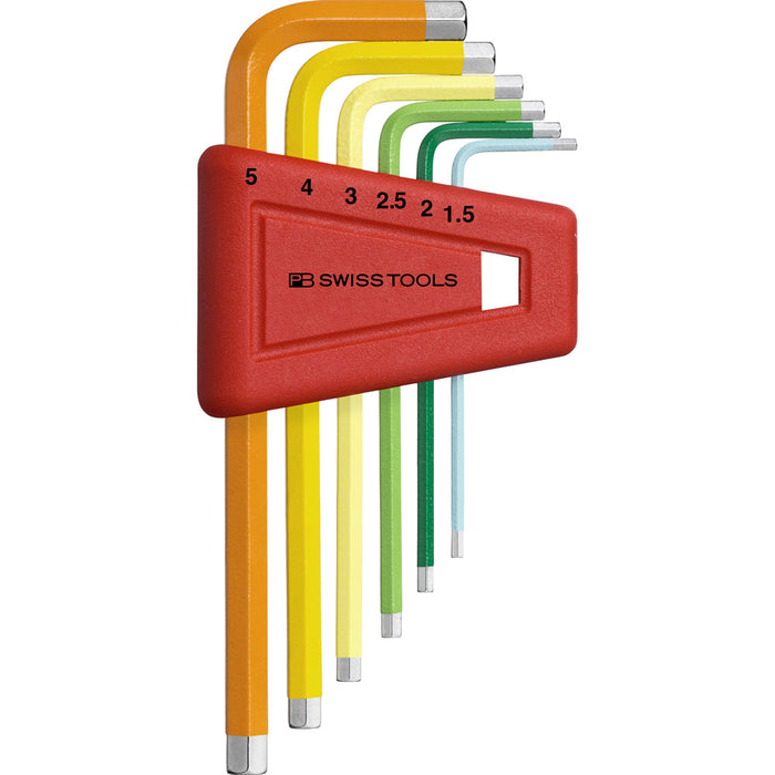 PB Swiss Rainbow 6 Pce Metric Hex Key Set (1.5-5mm)